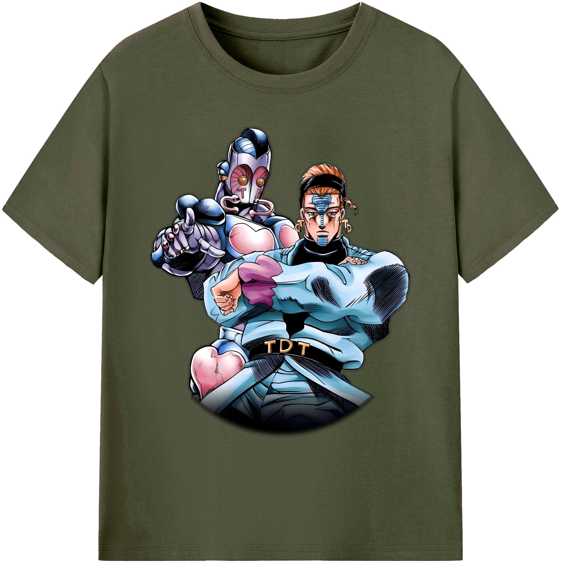 （画像用） ジョジョの奇妙な冒険 ひがしかた じょうすけ JoJo's Bizarre Adventure Higashikata Josuke 綿100％ メンズ半袖Tシャツ｜肌触りやわらか＆通気性